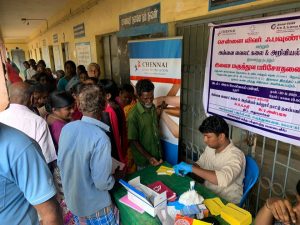 The Chennai Liver Foundation organizes free hepatitis screening camps at govt high school Budhur